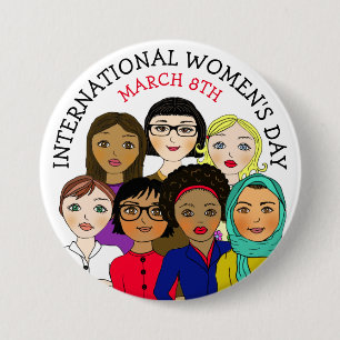 International Women's Day March 8th Button