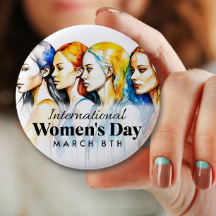 International Women's Day March 8th Button