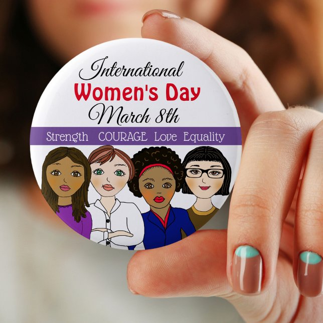 International Women's Day March 8th Button (Creator Uploaded)
