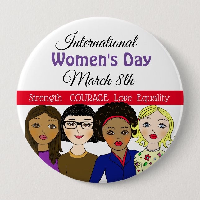 International Women's Day March 8th Button (Front)