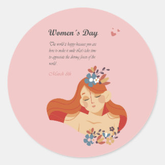 International Women's Day March 8th Classic Round Sticker