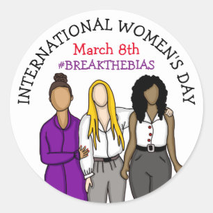 International Women's Day   March 8th    Classic Round Sticker