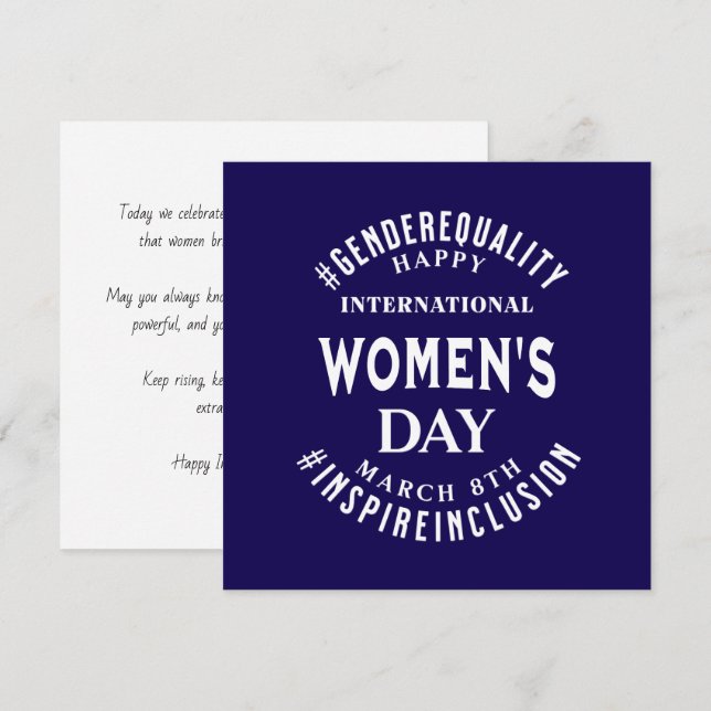 International Women's Day | March 8th Equality Card (Front/Back)
