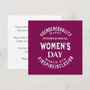 International Women's Day March 8th Equality Card