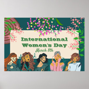 International Women's Day March 8th Floral Large Poster