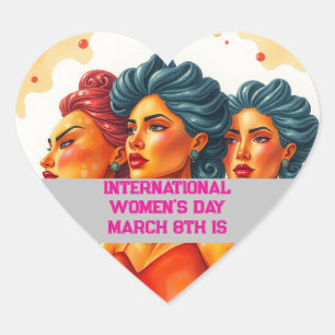 International Women's Day - March 8th Heart Heart Sticker