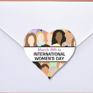 International Women's Day - March 8th Heart Sticker