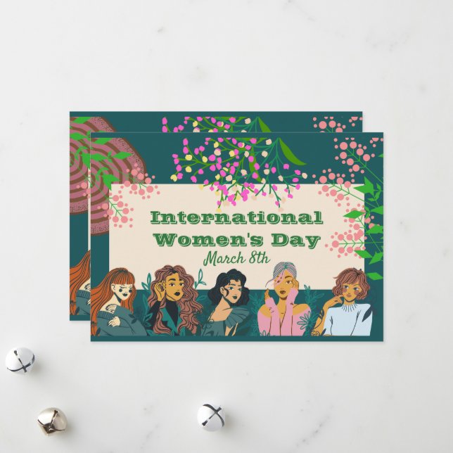  International Women's Day March 8th Invitation (Front/Back In Situ)