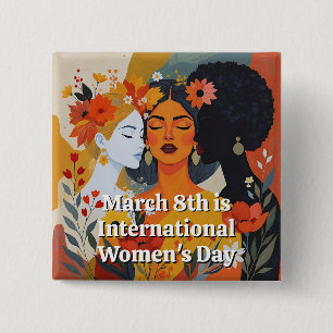 International Women's Day March 8th IWD 15 Cm Square Badge