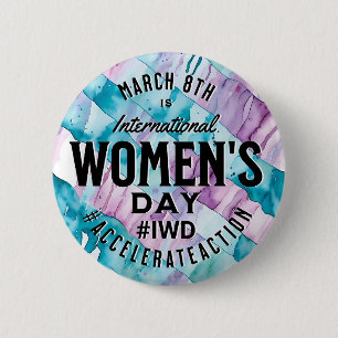 International Women's Day March 8th IWD 6 Cm Round Badge