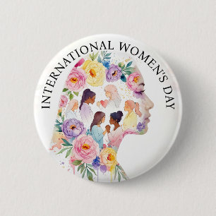 International Women's Day March 8th IWD 6 Cm Round Badge