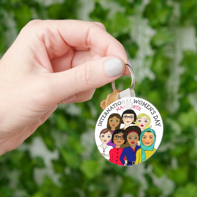 International Women's Day March 8th Key Ring (Hand)