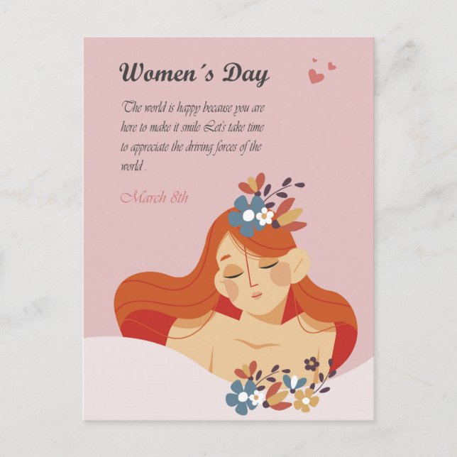 International Women's Day March 8th Postcard (Front)
