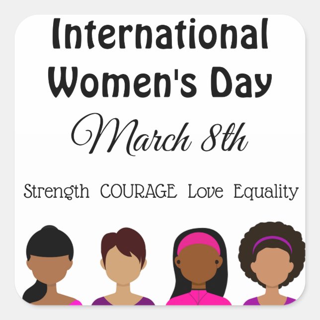 International Women's Day March 8th Stickers (Front)