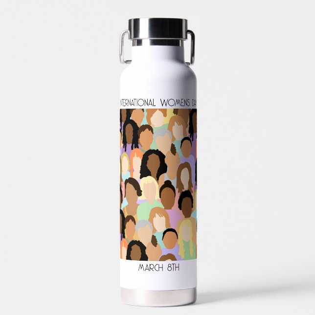 International Women's Day - March 8th Water Bottle (Front)
