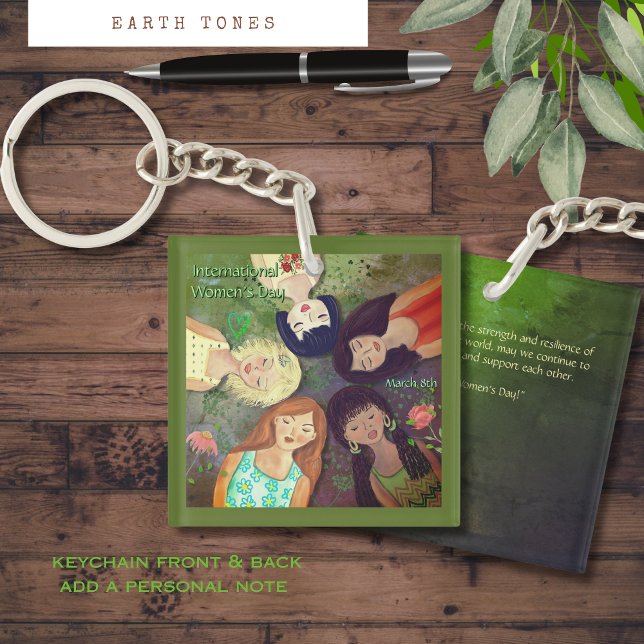 International Women's Day multi ethnic portrait  Key Ring (International Women's Day multi ethnic portrait Keychain)