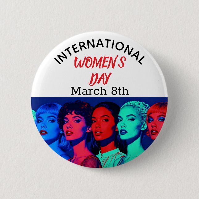 International Women's Day | Pop Art  6 Cm Round Badge (Front)