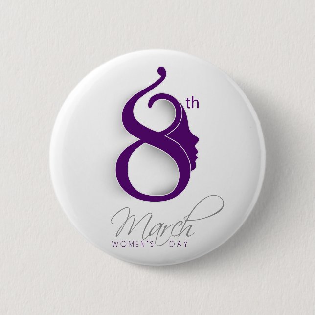 International Women's Day Purple Logo-All Options 6 Cm Round Badge (Front)