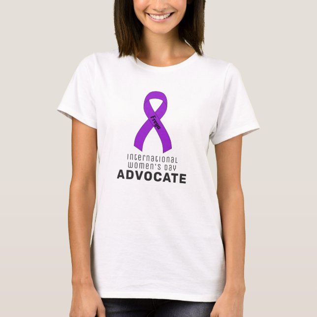 International Women's Day Ribbon White Women's T-Shirt (Front)