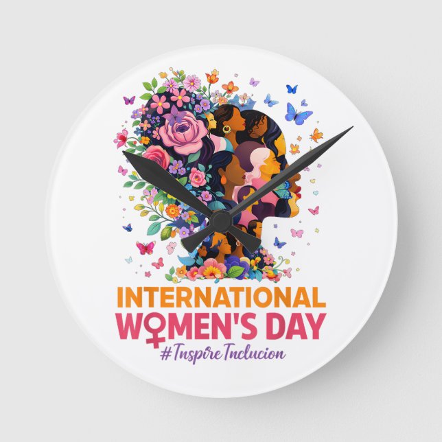 International Women's Day Round Clock (Front)