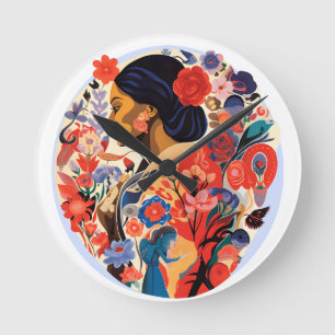International Women's Day Round Clock