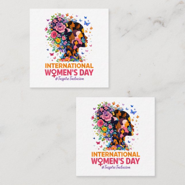 International Women's Day Square Business Card (Front/Back)