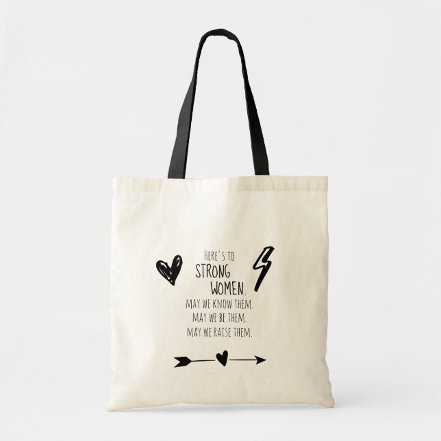 International Women's Day Strong Women Quote  Tote Bag (Front)