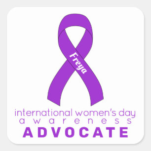 International Women's Day White Square Sticker