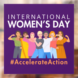 International women's day window cling