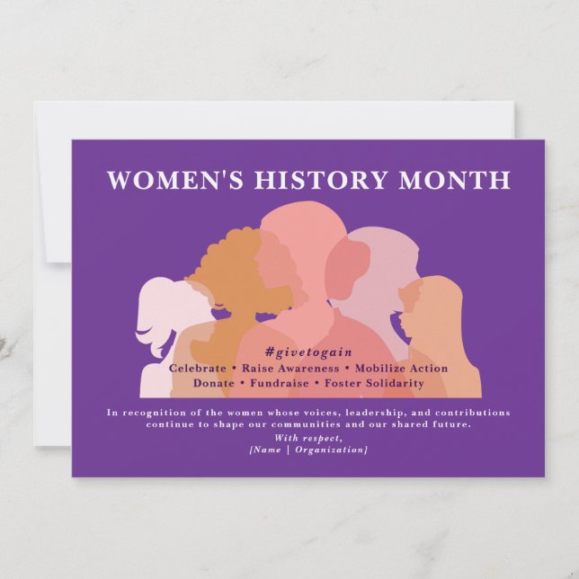 International Womens Day Women History Recognition Holiday Card (Front)