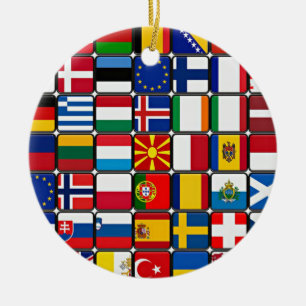 International World Flags Ceramic Tree Decoration