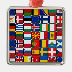 International World Flags Metal Tree Decoration