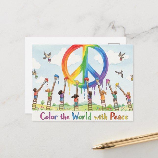 International World Peace Postcard (Front/Back In Situ)