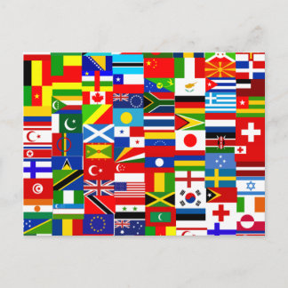 International World Wide Flag Collage Postcard