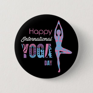 International Yoga Day 6 Cm Round Badge