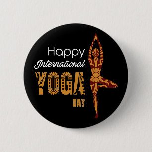International Yoga Day 6 Cm Round Badge