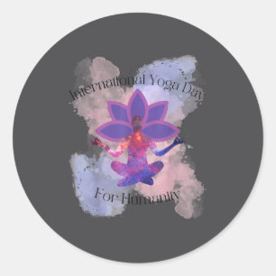 International Yoga Day For Humanity Classic Round Sticker