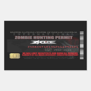 International Zombie Hunting Permit Sticker