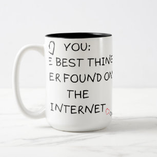 Internet Dating Gift, Online Dating, Online  Two-Tone Coffee Mug