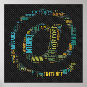 Internet Email Typed Text Symbol   Geek poster