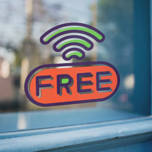 Internet Free WI-FI Connect Restaurant Bar Window Cling
