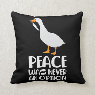 Internet Meme Goose Game Peace was Never an Option Cushion