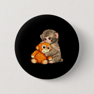 Internet meme punch monkey with teddy bear cuddlin 6 cm round badge
