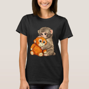 Internet meme punch monkey with teddy bear cuddlin T-Shirt