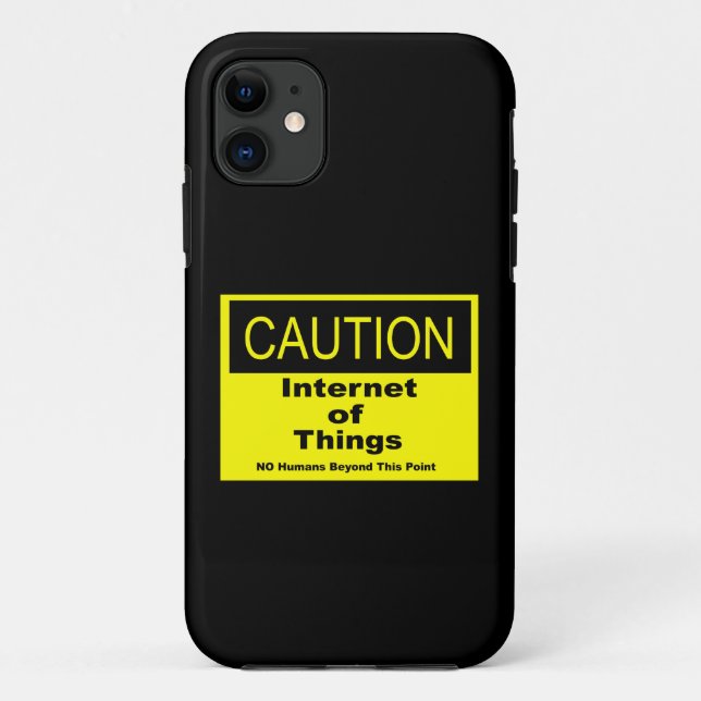 Internet of Things IoT Caution Warning Sign Case-Mate iPhone Case (Back)