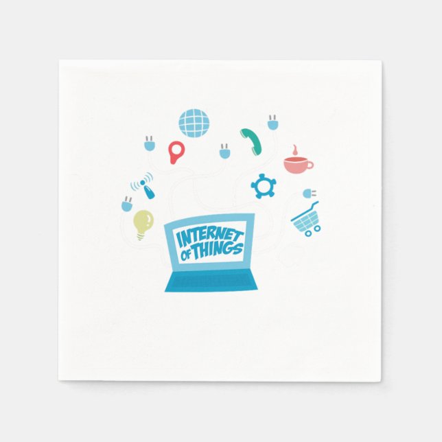 Internet Of Things IOT Data Digital Computer Gift Napkin (Front)
