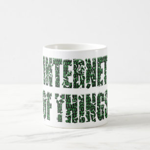 Internet of things with an overlay of binary code  coffee mug