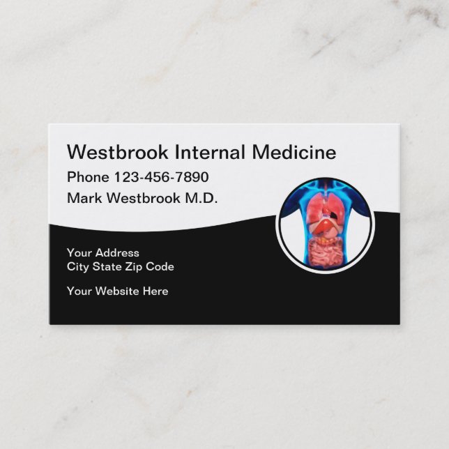 Internist Medical Business Cards (Front)