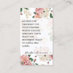 Internship Floral Pattern Business Card