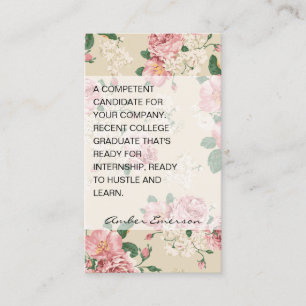 Internship Floral Pattern Business Card